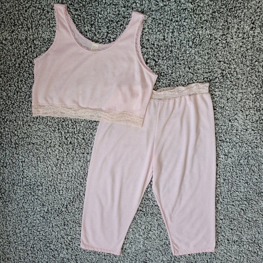 Vintage 90s baby pink‎ pajama set fleece pastel coquette cute girly feminine